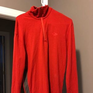 Icebreaker Bodyfit 260 Half Zip Top, Size L, Red